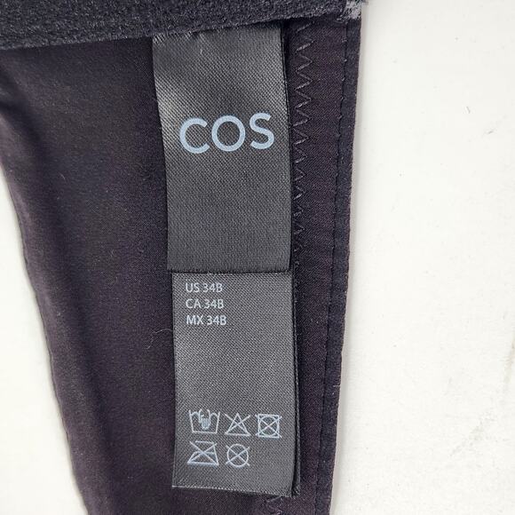 COS Underwire Lace Trim Bra Womens 34B Black Unpadded Classic Everyday Luxe - Picture 10 of 10